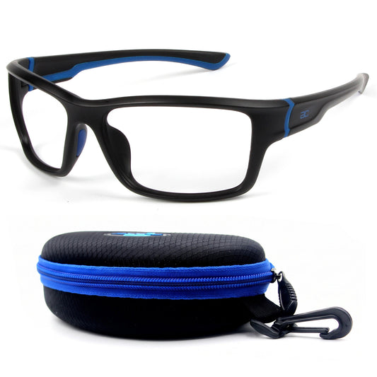 GuardX Lensless Pickleball Glasses (Black-Blue)