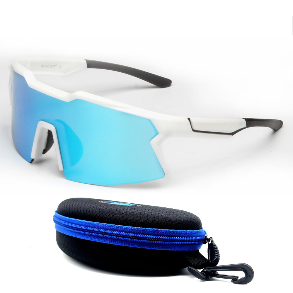 Rider 2 (White W/Blue Mirror Sunglasses)