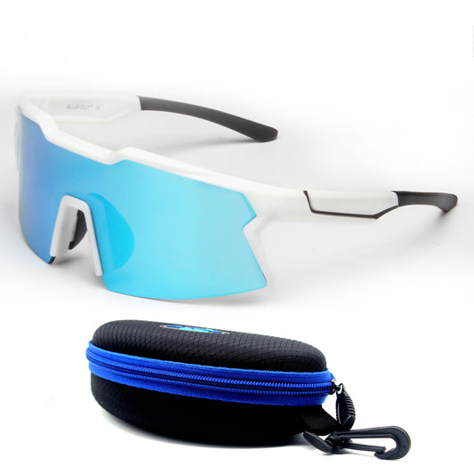 Rider 2 (White W/Blue Mirror Sunglasses)