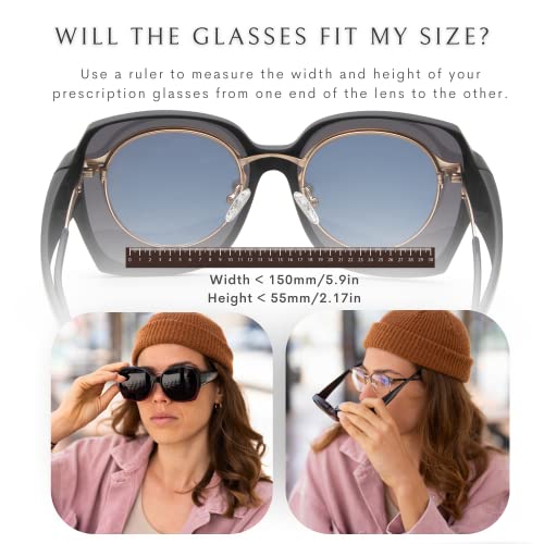 Leny Fit Over Polarized Sunglasses For Women Mat Black