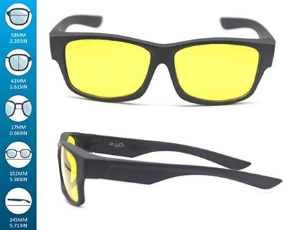 Calvin Fit Over Polarized Sunglasses For Women  Black-Yellow