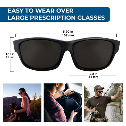 Calvin Fit Over Polarized Sunglasses For Women Black-Gray