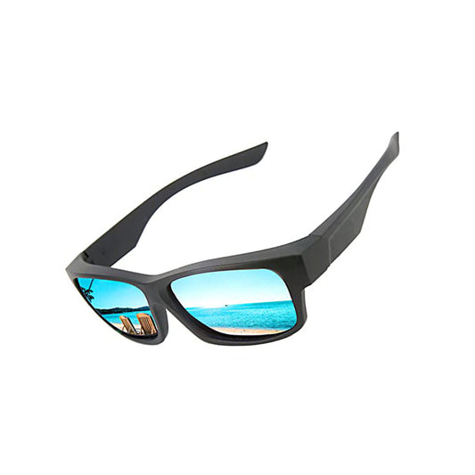 Calvin Fit Over Polarized Sunglasses For Women Black-ice blue mirror