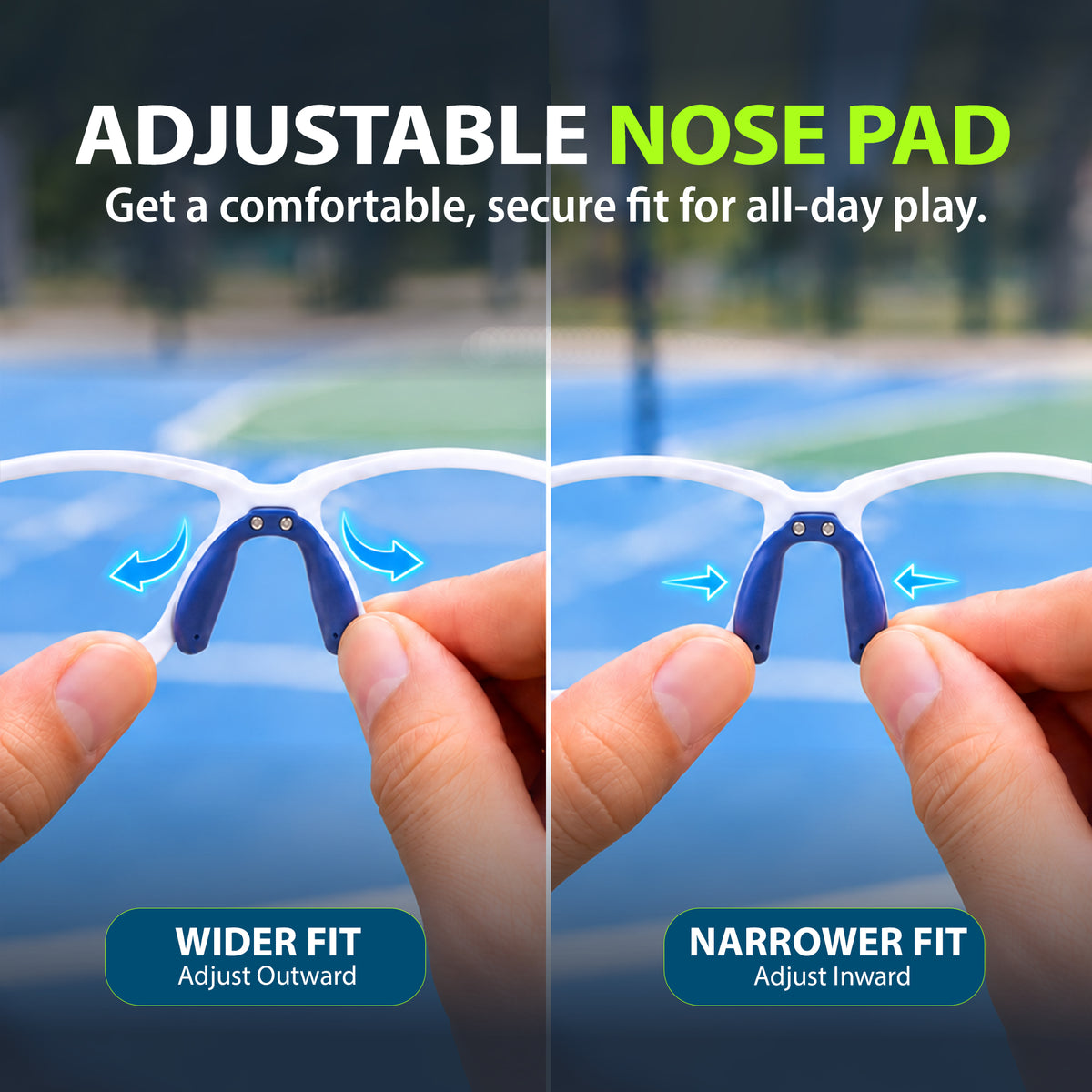 BlockX Lensless Pickleball Glasses (White-Blue)
