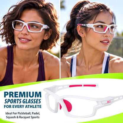 BlockX Lensless Pickleball Glasses (White-Pink)
