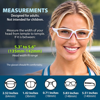 BlockX Lensless Pickleball Glasses (White-Pink)