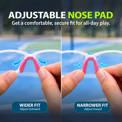 BlockX Lensless Pickleball Glasses (White-Pink)