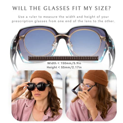 Leny Fit Over Polarized Sunglasses For Women Blue