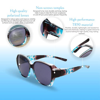 Leny Fit Over Polarized Sunglasses For Women Blue