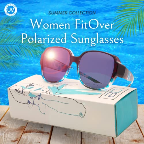 Leny Fit Over Polarized Sunglasses For Women Blue