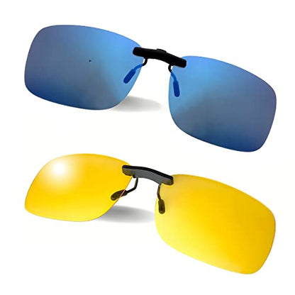 Clip on Polarized Night Vision 2pc blue-yellow