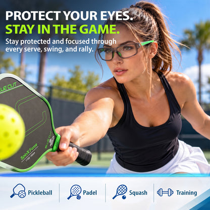 BRUNO lensless pickleball eyewear in action