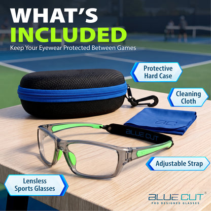 BRUNO glasses with case, cloth and adjustable strap