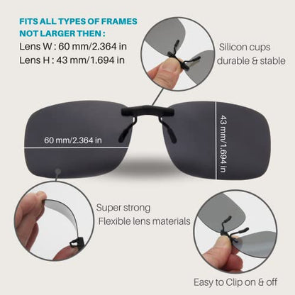 Clip on Polarized Night Vision 2pc gray-yellow