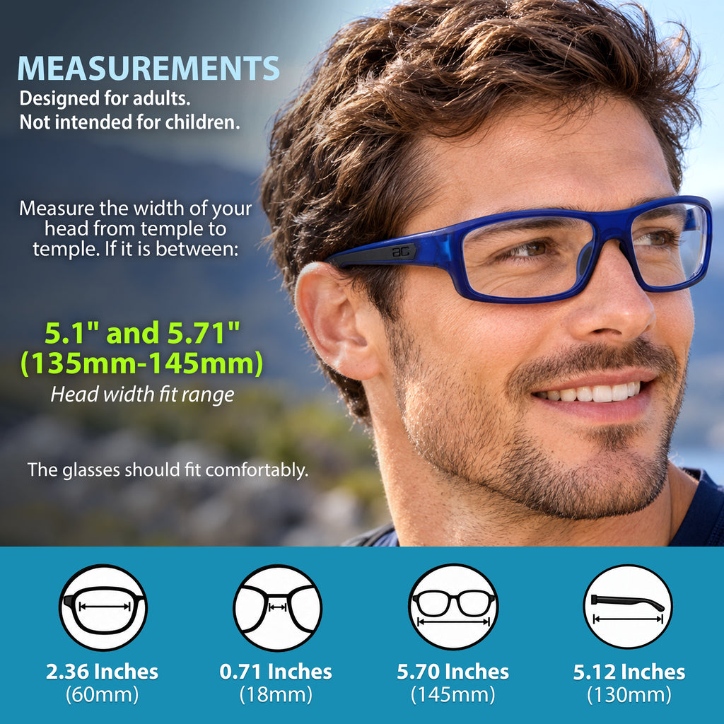 BRUNO Lensless Pickleball Glasses (Navy-Black)