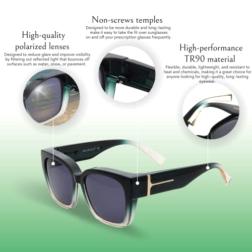 Mia Fit Over Polarized Sunglasses For Women Green