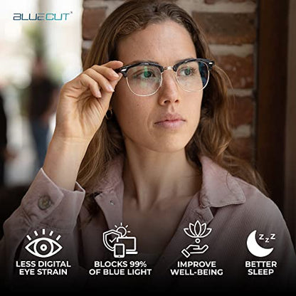 Noa Blue Light Glasses Black Silver