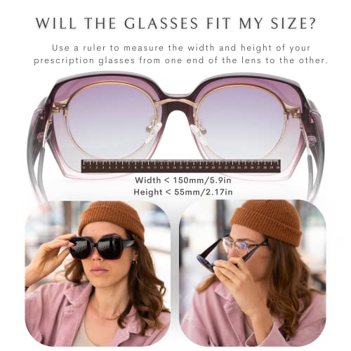 Leny Fit Over Polarized Sunglasses For Women Purple