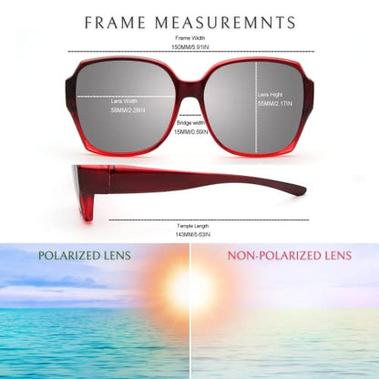 Leny Fit Over Polarized Sunglasses For Women Red