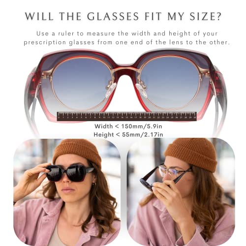 Leny Fit Over Polarized Sunglasses For Women Red