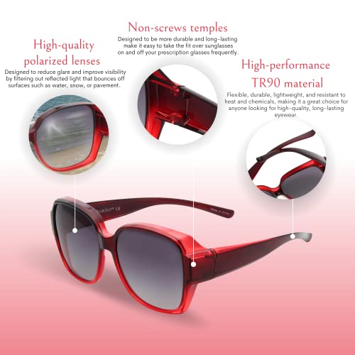 Leny Fit Over Polarized Sunglasses For Women Red