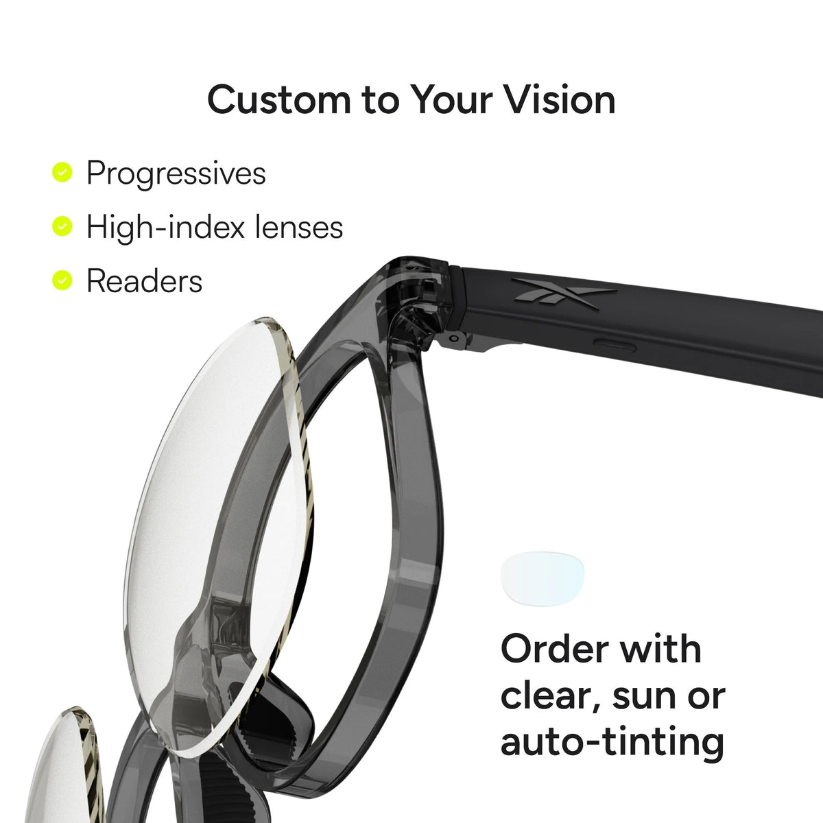 Reebok Dash LCD011-20 — custom prescription lens options