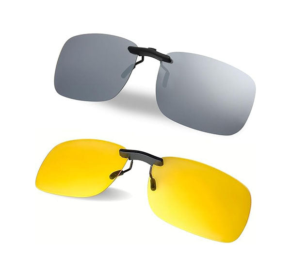 Clip on Polarized Night Vision 2pc silver-yellow